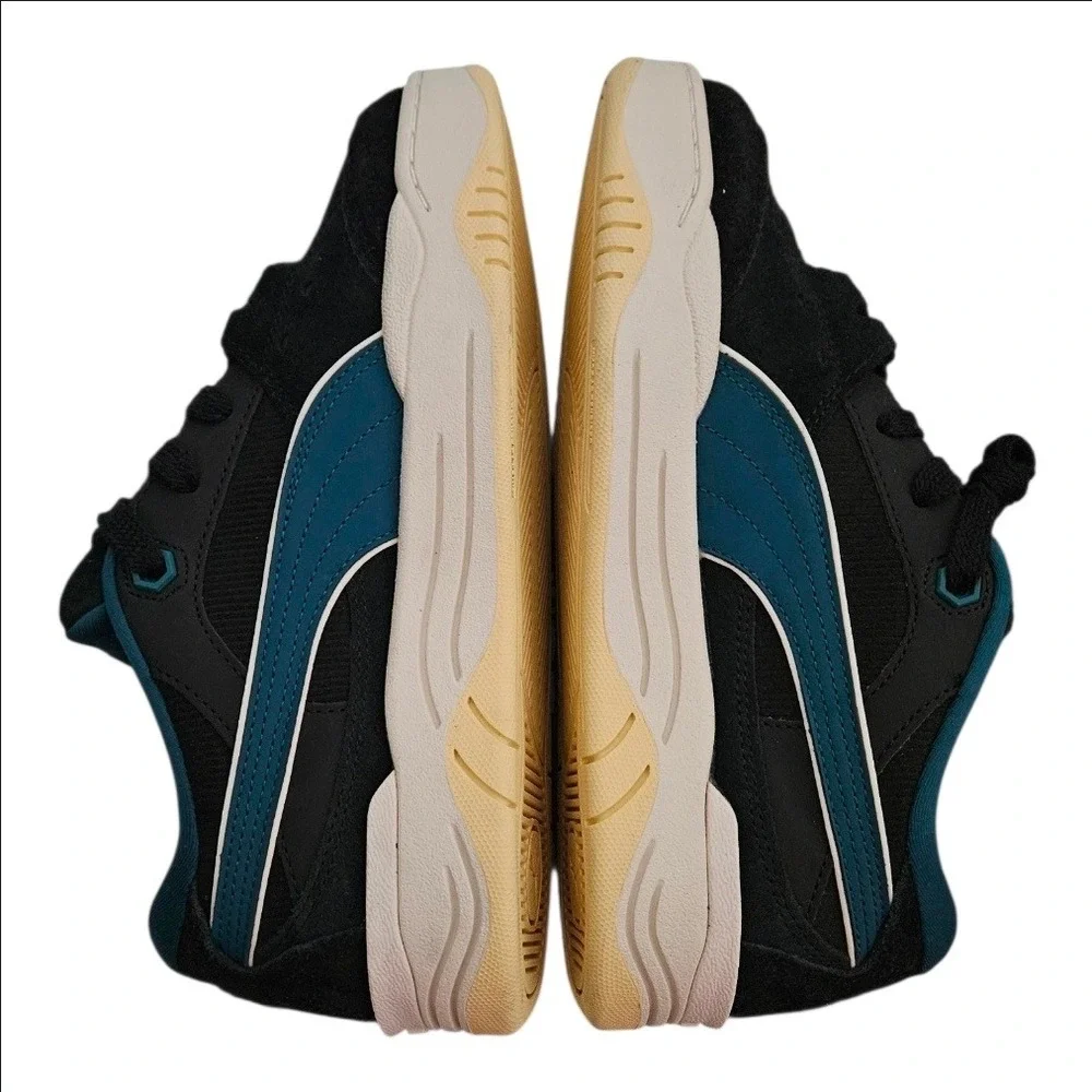 Puma 180 Play.Paris Skate Sneakers Black Dark Teal Shoes 398414-01 Mens 7.5 New